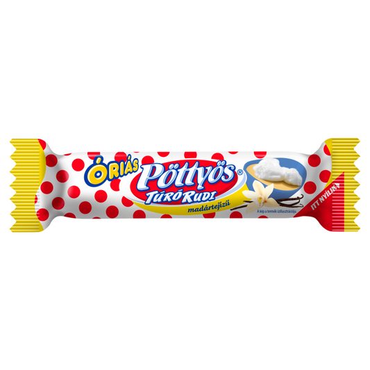 Pöttyös Óriás Túró Rudi 51 g fehér bevonóval madártejízű