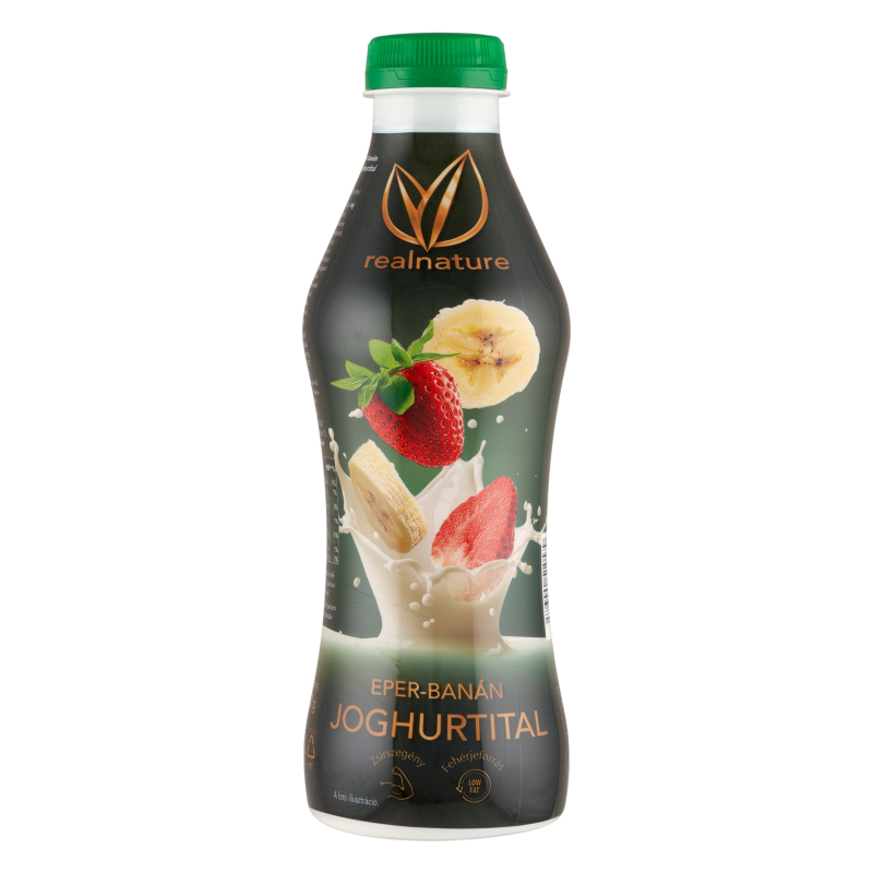 Real Nature eper-banán joghurtital 750 g zsírszegény