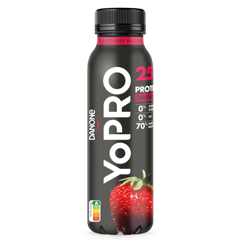 Danone YoPRO sovány tejital 300 g eper és málnaízű, édesítőszerekkel